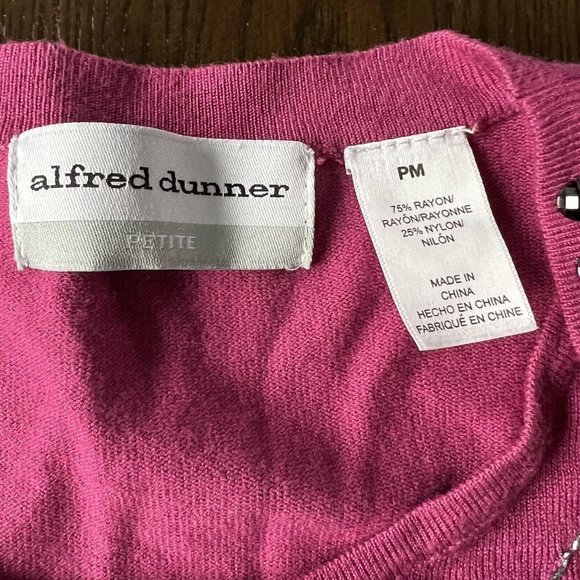 Alfred Dunner Petite Womens Size Petite Medium Faux Twinset Sweater Set Purple - Picture 3 of 7